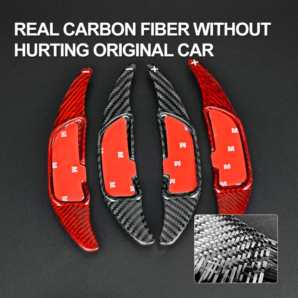 AIRSPEED Carbon Fiber Steering Wheel Paddle Shifter Extension Cover Shift Paddle Interior Trim Accessories