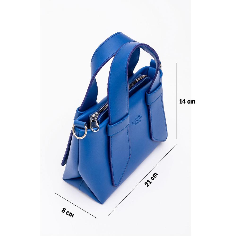 Black Shk60 Artificial Leather Single Compartment Double Handle Handbag And Crossbody Shoulder Bag L:14W:21W:8 Cm