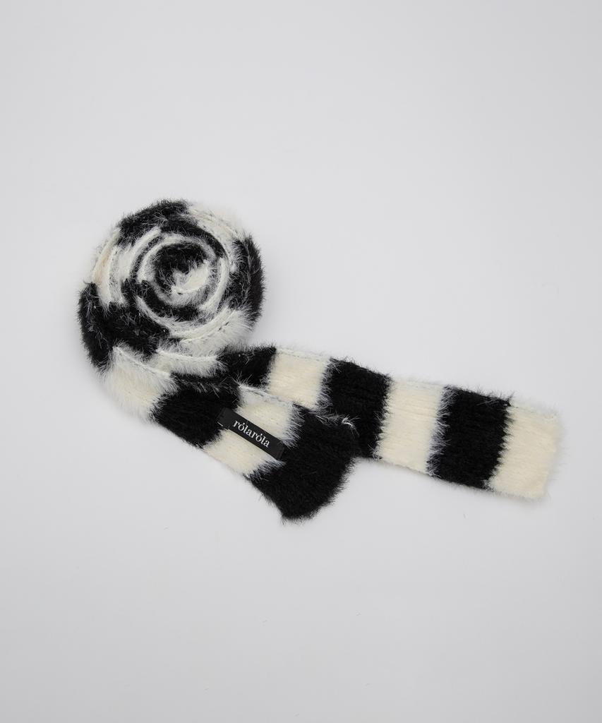 ROLAROLA Тонкий Мягкий Шарф Wh+Bk