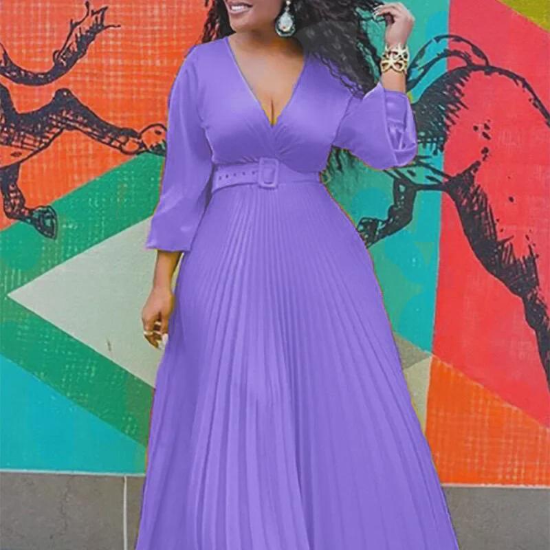 Длинное платье из желтого шифона в стиле ретро с высокой талией и поясом