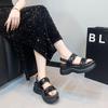 Fashion 2025 New Ladies Shoes Open Toe Women's Sandals Fashion Casual Summer Sequins Slip-on Versatile Non-Slip Platform Sandals Zapatos