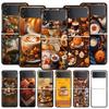 Тыква Осенние Листья Кофе Жесткий ПК Чехол Для Телефона Для Samsung Galaxy Z Flip 7 6 5 4 Черный Чехол Для Galaxy Z Flip 3 Складной Корпус