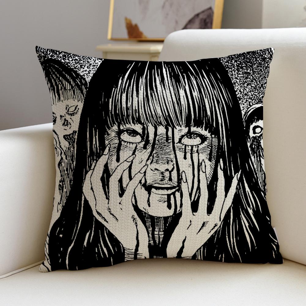 Horror TTomieS Cushion Cover Breathable and skinfriendly linen pillowcase square removable and washable cushion