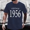 Unisexs Crew Neck T Shirt Vintage 1956 Born Year Graphic Tee Classic Birthday Retro Casual Short Sleeve Tops For Gift Wear