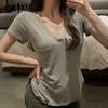 Women's Fashion Casual Short Sleeve V-Neck T-Shirt and Top