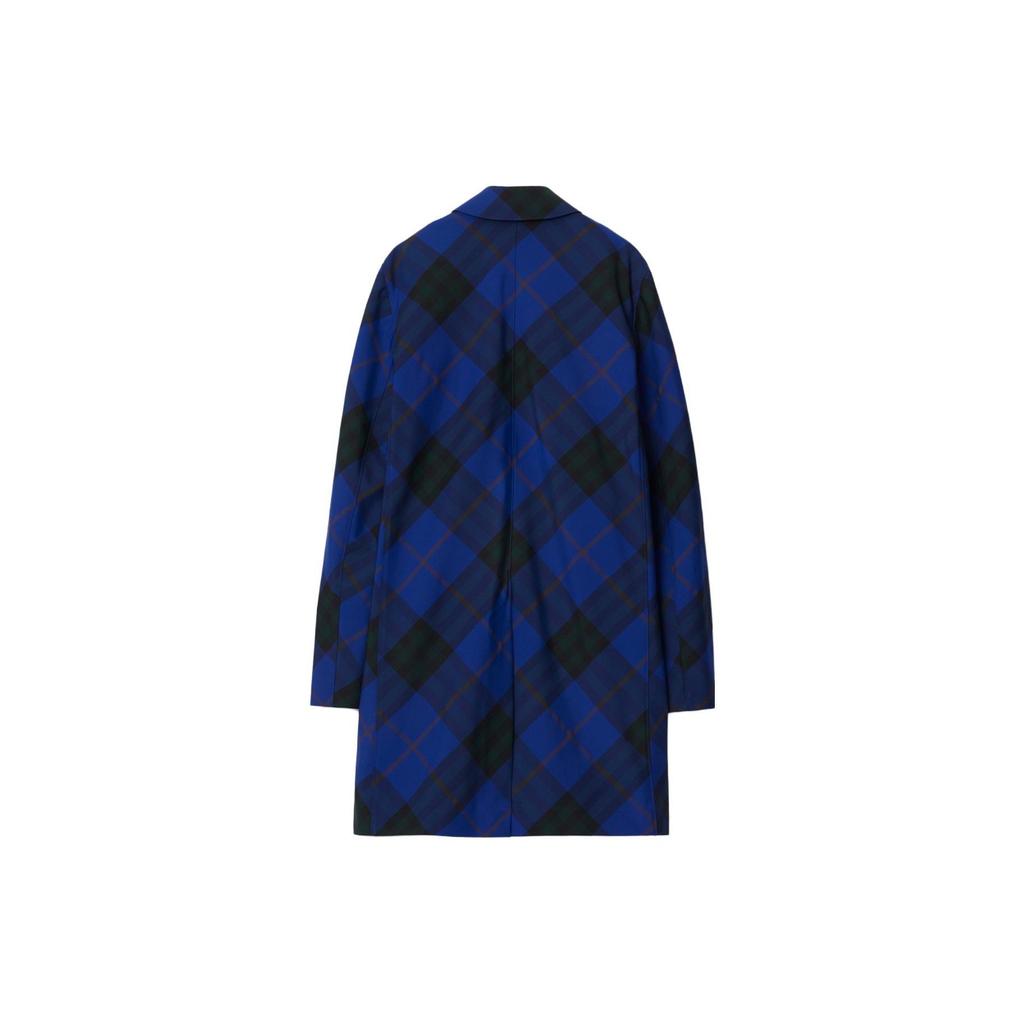 Burberry Checked Single Breasted Long Sleeved Car Coat 80855961