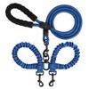 New 13-color One-to-two Double-headed Pet Leash Anti-winding Telescopic Elastic Nylon Leash