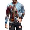 Fashionable Design Men's Long Sleeved T-shirt 3D Printed Christmas Pattern Casual Men's Street Minimalist Harajuku Outdoor