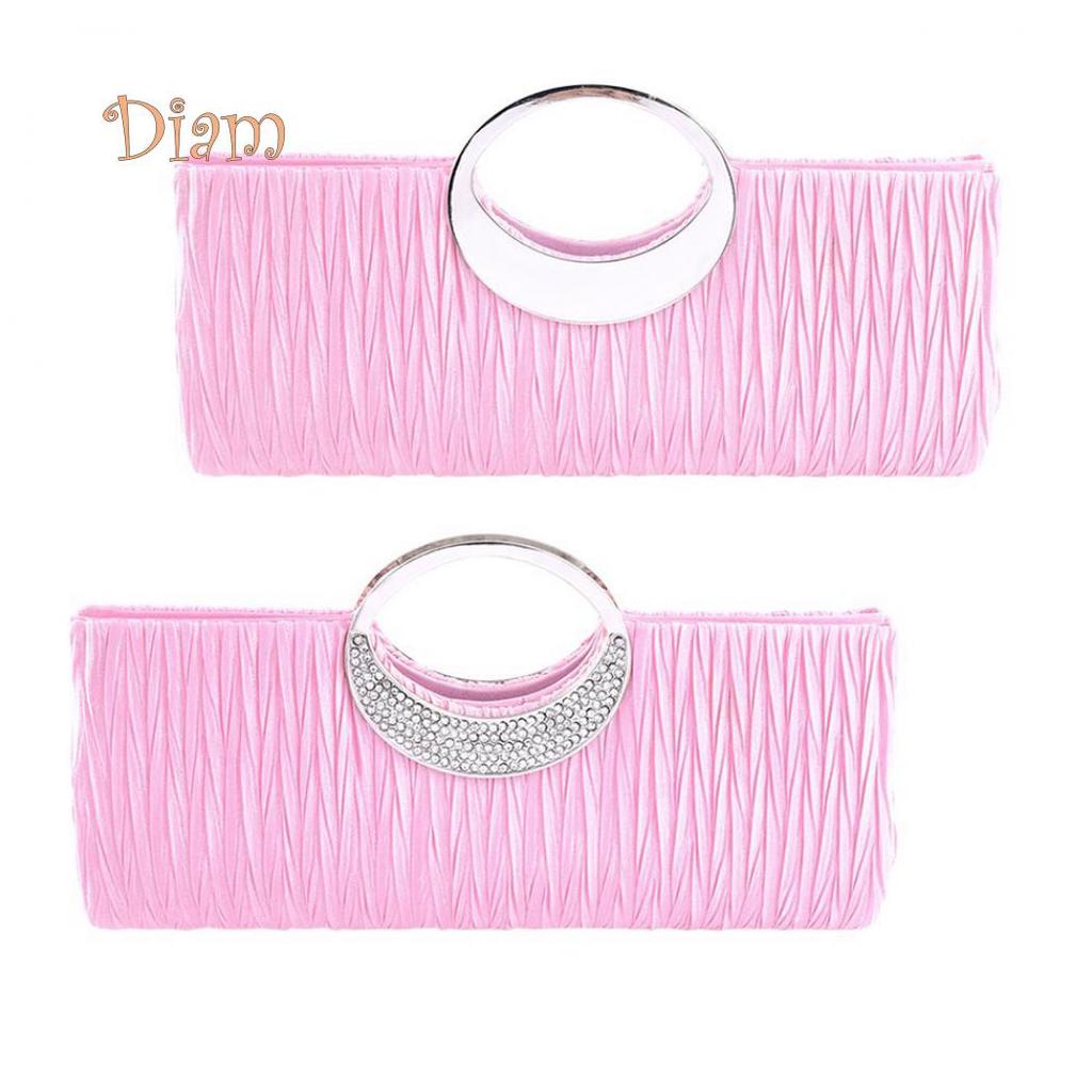 GQ Женская роскошная атласная плиссированная вечерняя сумка со стразами, вечерняя сумочка-клатч