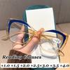 Нейтральные модные очки для чтения «кошачий глаз» с большой оправой, ретро очки высокой четкости для дальнозоркости, очки с защитой от синего света +4.0+3.5