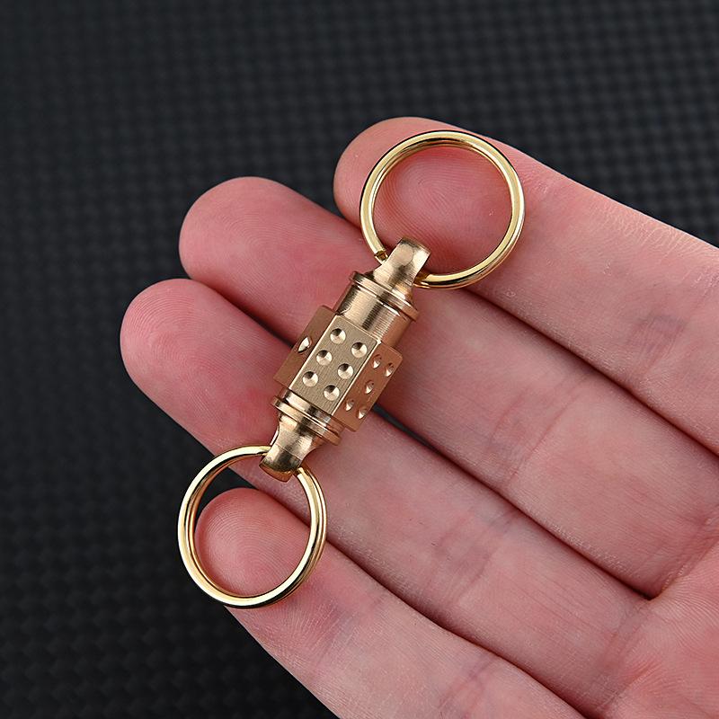 NEW Brasss Quick Release Keyring EDC Connecting Buckle Double Headed Quick Pull Buckle 360 Rotating Buckle Mountaineering Buckle