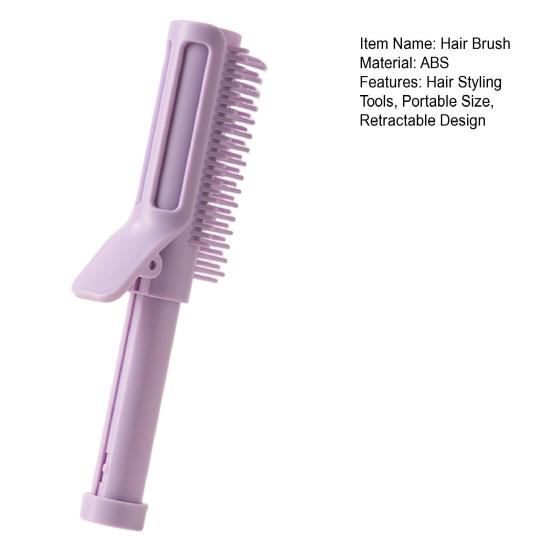 Retractable Hair Brush with Clip 2-In-1 Fluffy Hair Volume Comb Portable Travel Professional Women Hair Styling Detangling Tools