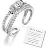 Women's Trendy Double-Layer Zircon Open Finger Ring - Anxiety Relief
