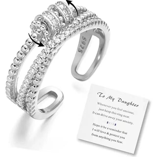 Women's Trendy Double-Layer Zircon Open Finger Ring - Anxiety Relief