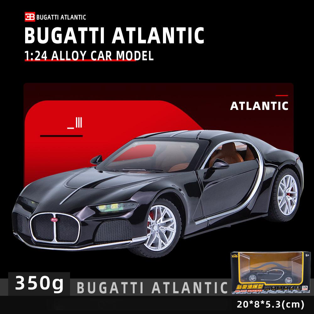 1/24 масштаб Bugatti Atlantic Supercar, литая под давлением модель автомобиля, игрушечный автомобиль с откатным механизмом со звуком и светом для детей, коллекция подарков для мальчиков и девочек