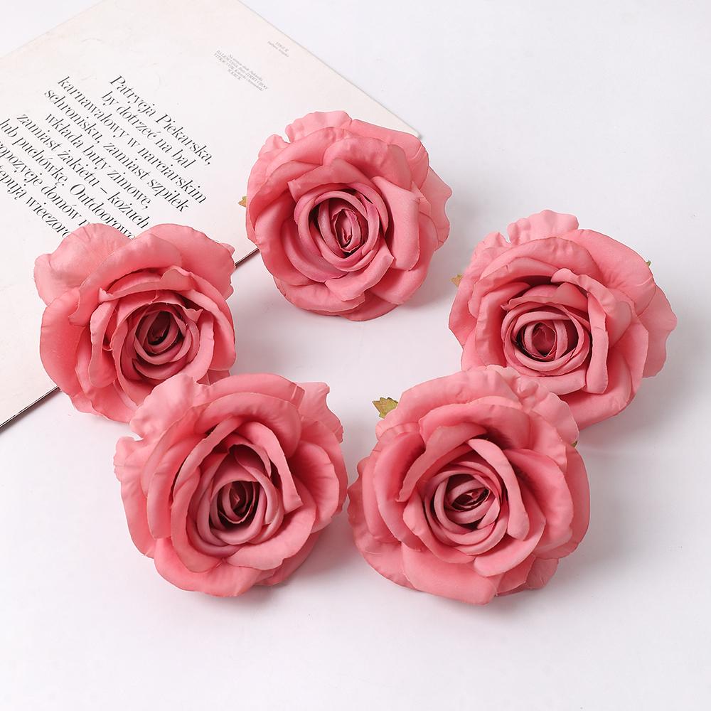 2/5 шт. 10 см искусственные розы, шелковые головки цветов, имитация цветка, украшение дома, комнаты, свадебное украшение, аксессуары для DIY венков