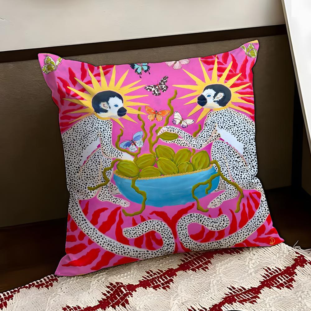 PPaige GGemmel MMonkey Cushion Cover Reversible Soft Durable Pillow Cover Home  Car MultiScene Use for Daily Comfort