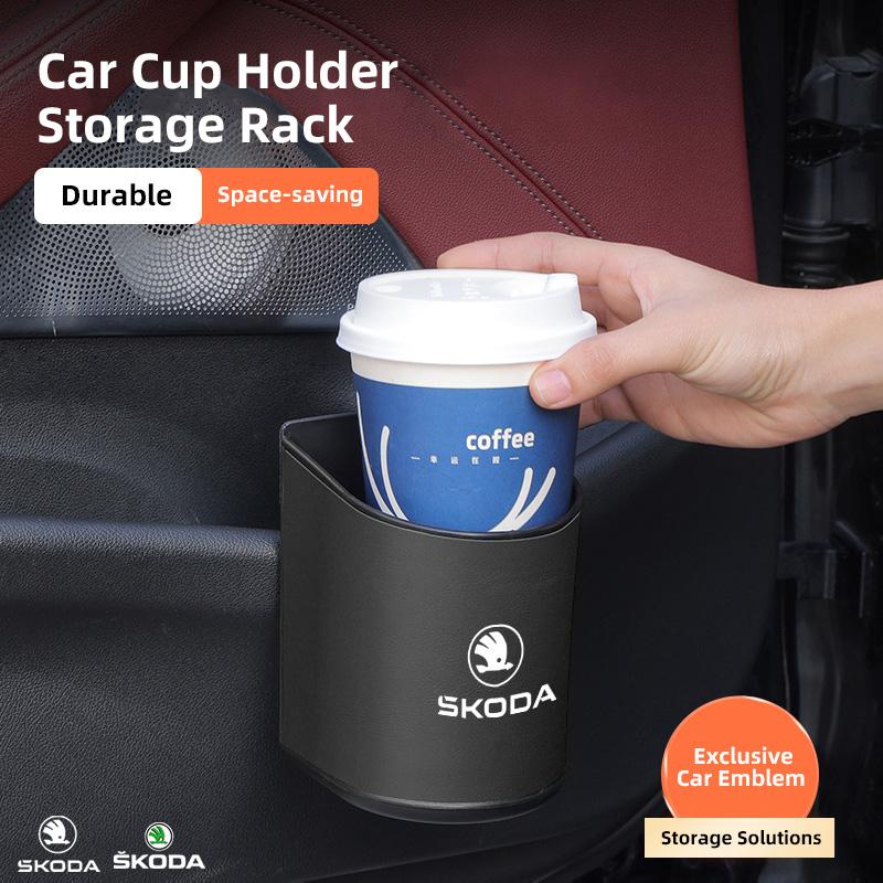 HIAQ2 Car Door Back Seat Cup Holder Storage Box Organizer Valve Cap For Skoda Kylaq Elroq Kodiaq Octavia Enyaq Kamiq Scala Superb Yeti