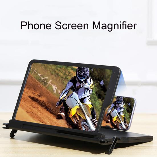12-Inch Phone Screen Magnifier 3D Magnifying Projector Screen Enlarger Expander Movies Videos Watching Mobile Phone Holder Cellphone Screen Amplifier
