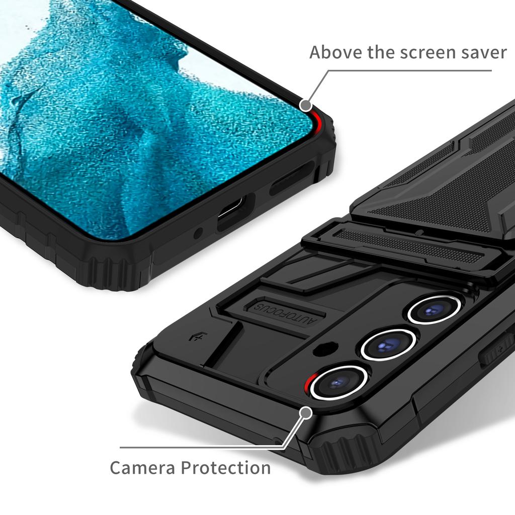 Kickstand Phone Case for Samsung Galaxy A54 5G,Detachable Card Holder PC+TPU Cover