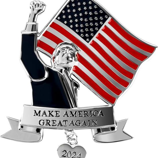 Yousheng 1/2Pcs Trump 2024 Рождественское украшение Америка снова великая флаг США Рождественская елка подвесные украшения патриотическое металлическое украшение