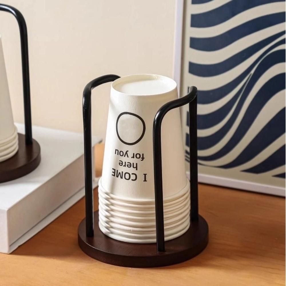 Desktop Disposable Cup Storage Holder with Longer Stick Mug Display Stand Paper Cup Shelf Home