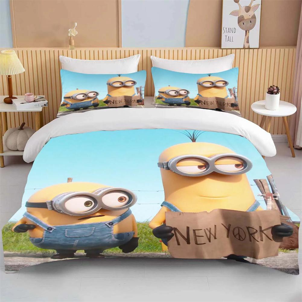 Наборы Пододеяльников M-Minions 2/3 шт., Аниме Микрофибра Пододеяльник Постельное Белье Покрывала На Кровать С Наволочками 75*50 см На Молнии