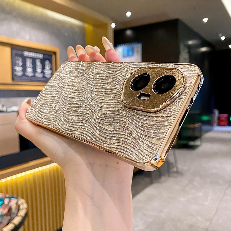 Роскошный градиентный чехол с блестками и гальваническим покрытием для Honor 300 / Для Honor 100 Pro 200 300 Ultra Стразы Мягкий бампер Твердая задняя крышка из ПК