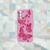 Pink Butterfly Pattern Phone Case For Samsung S25,S24,S21,S22,S23,S30,Ultra,S20,Plus,Fe Transparent Cover