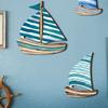 Ocean Theme Sailboat Hanging Sign Hawaiian Style Ocean Sailboat Decor  For Summer Home Room