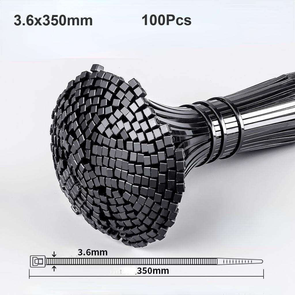 100Pcs Heavy Duty Self-locking Plastic Nylon Tie Wrap, Strong and Reliable Cable Ties