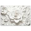 Canvas Print, White Rose Flower 3D
