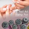 10pcs/set Nail Stamp Pen Set - Flower and Pattern Stamp Set with Dot Tool Fragrance Free Ladies Nail Design Accessories