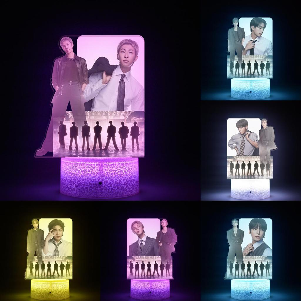 Светодиодный ночник BTS World Tour Comeback Concert с пультом дистанционного управления для декора комнаты и коллекционный подарок