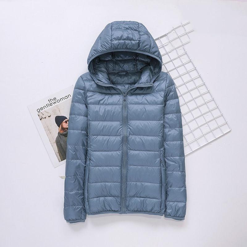 Женская короткая куртка-пуховик, легкая, теплая и тонкая, корейская версия белой куртки с капюшоном на утином пуху