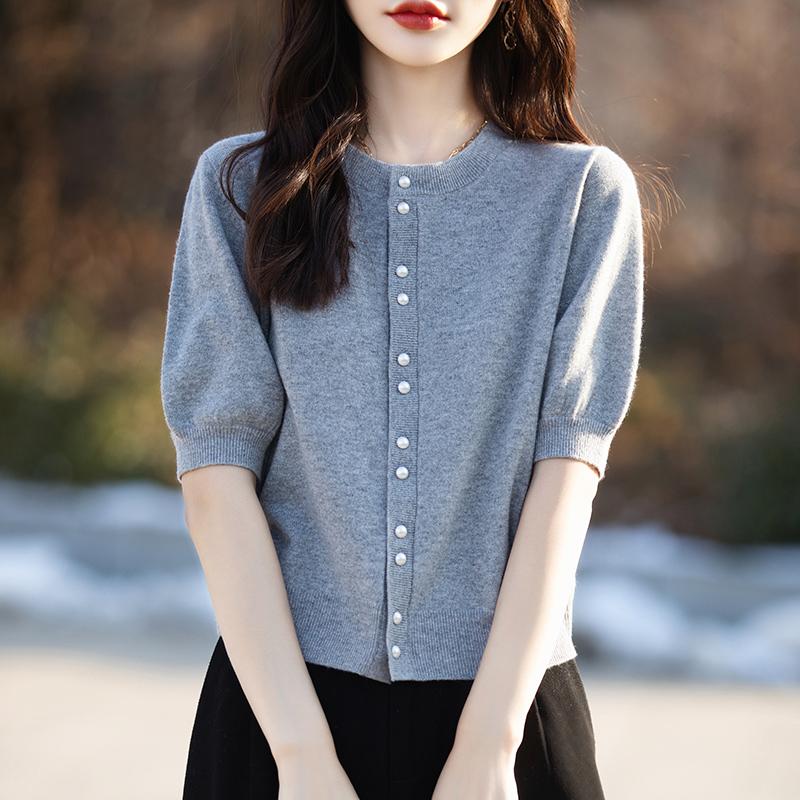 Женский легкий кардиган из 50% шерсти и 50% шелка Mulberry — универсальный трикотаж на все 4 сезона для комфорта и стиля в любое время года