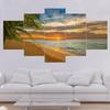 5 Pieces Natural Blue Beach Sunset Landscape Canvas Painting Seascape Posters And Prints Wall Art Pictures Home Decor No Frame