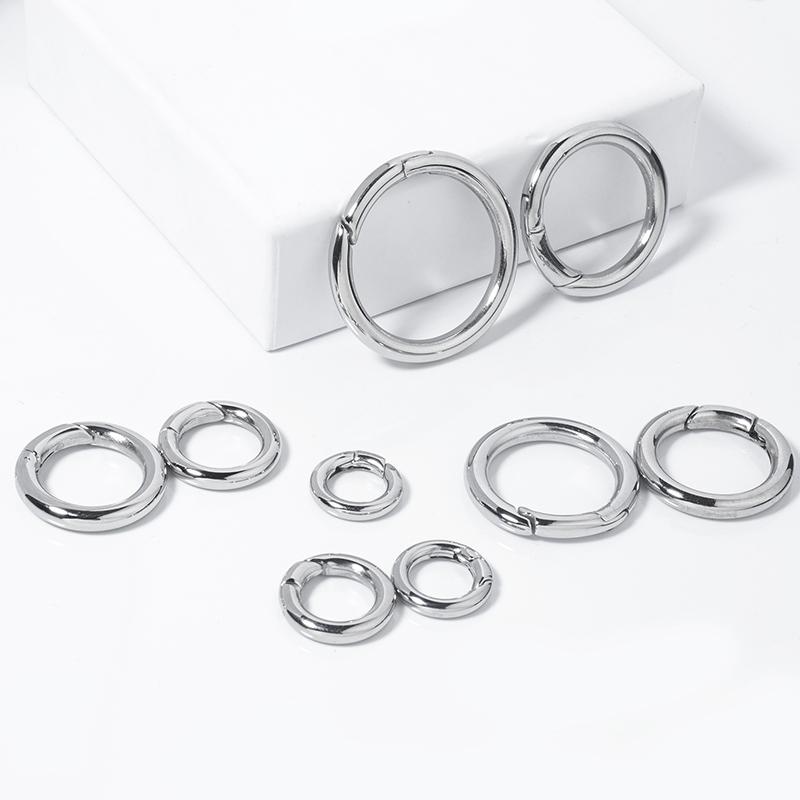 1Pcs High Quality Stainless Steel Round Clasps Multi Sizes Clasps For Handmade Bracelet Connector DIY Necklace Making Supplies