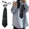 Adjustable Pre Tied Vintage Neck Tie Student Uniform Metal Arrows Chain Tie For Punk Rock Outfit Anime Cosplay Accessory