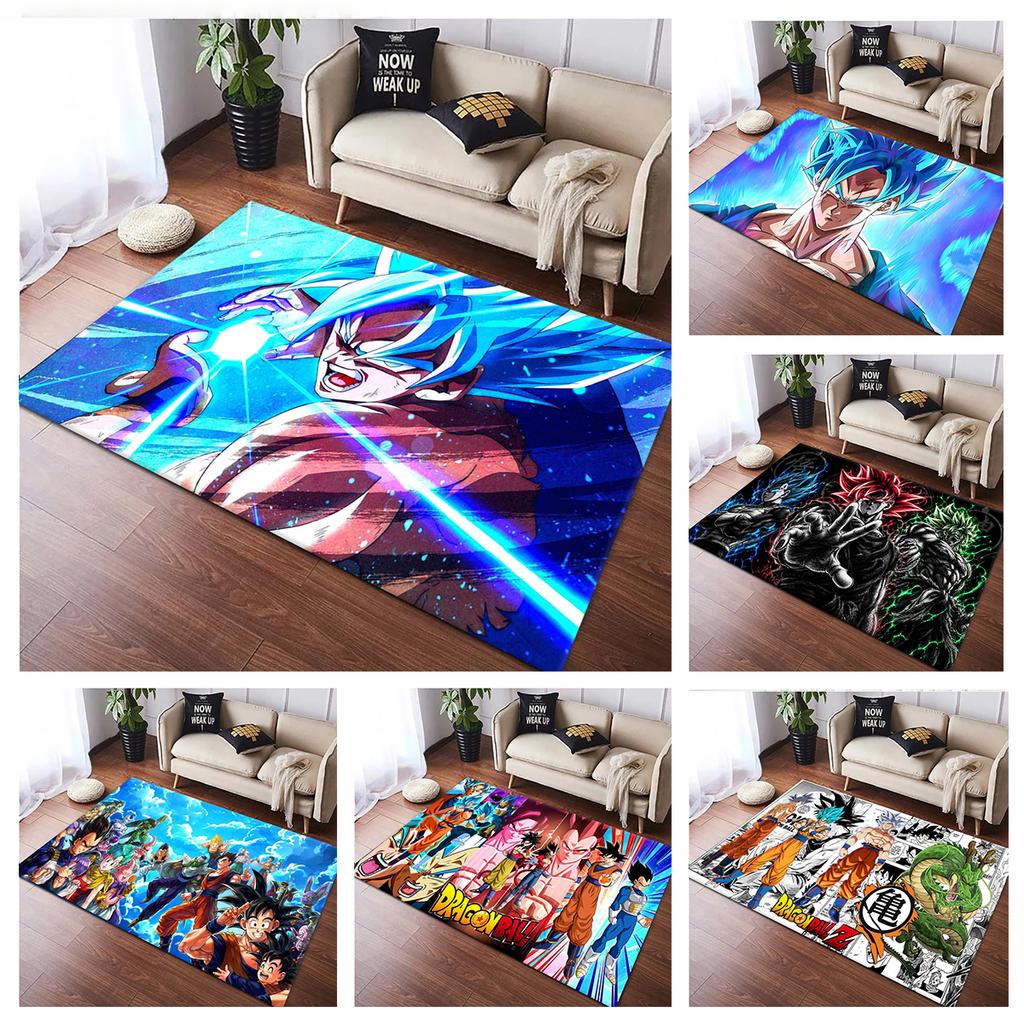 D-Dragon Ball Z Goku and Vegeta Japan Anime Carpet Rug for Living Room Art Decor Sofa Home Kids Game Area Rug Non-slip Floor Mat