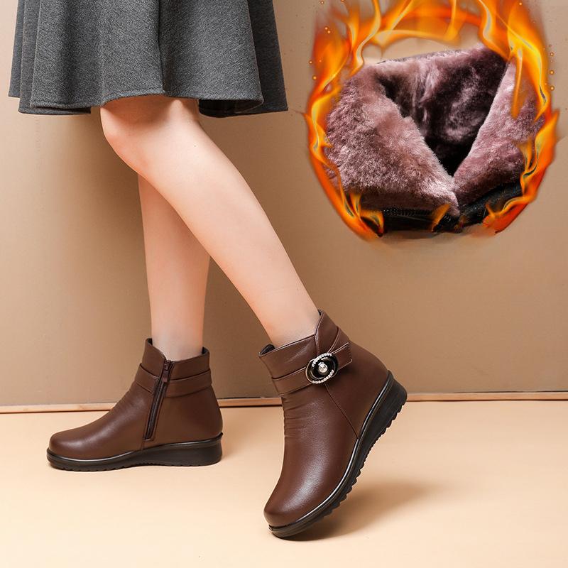 Женские однотонные ботинки Мягкие и нескользящие повседневные ботинки