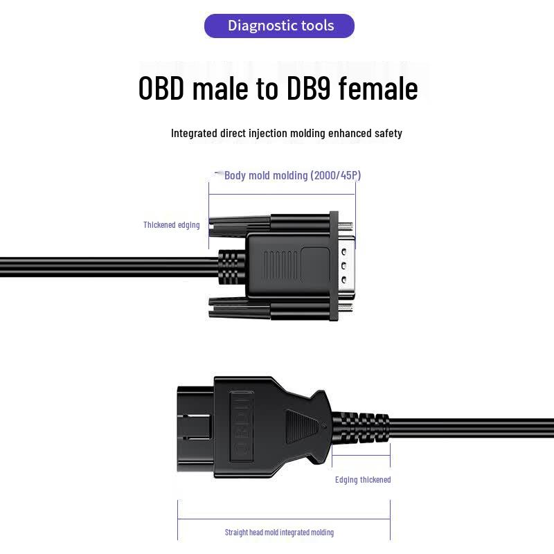 ZONWAN OBD-II to 6-Port DB9 RS232 Diagnostic Cable