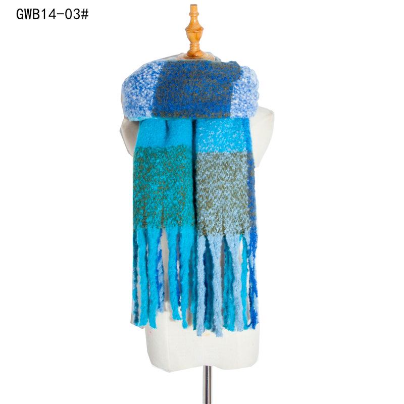 Европейский и американский стиль Женская мода пашмина осень и зима утолщенный теплый шарф клетчатая шаль с кисточками