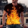 Burning Flame 3D Printed Men's Casual Short Sleeved T-shirt Fashion Summer Plus Size Men's T-shirts