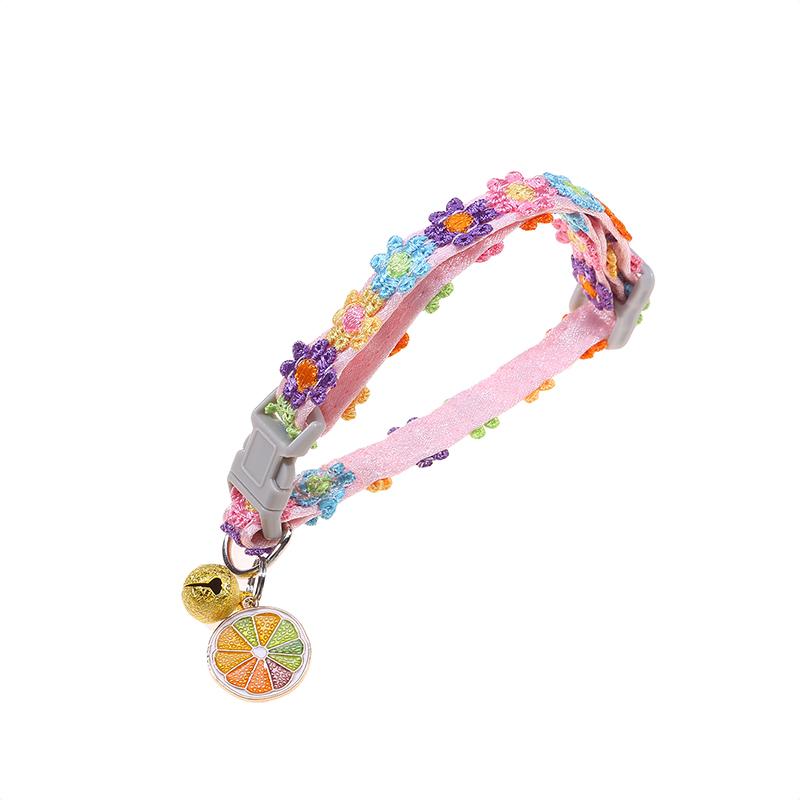Cute Lovely Sweet Pet Collar Necklace Dog Cat Collar With Bell Pendant Adjustable Small Medium Dogs Puppy Safety Buckle Pet Supplies