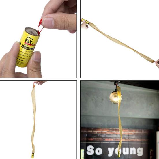4 Rolls Insect Bug Glue Paper Killer Fly Catcher Trap Ribbon Strip Sticky Tape