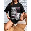 Graphic & Letter Print Crew Neck T-Shirt Women Summer O-Neck T Shirts Cotton Plus Size Short Sleeve Sport Casual Shirt