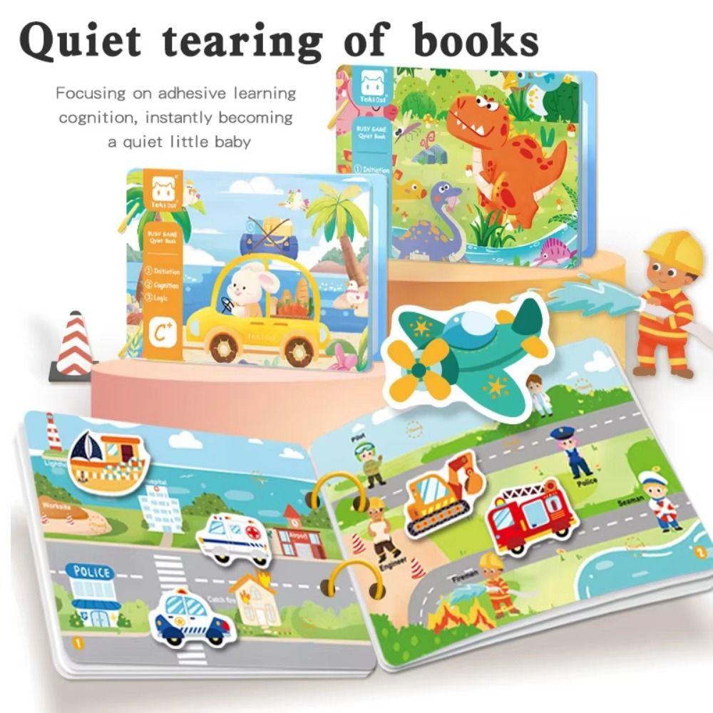 Handmade Montessori Quiet Busy Book Repeated Pasting Animals Sticker Book  Toddlers