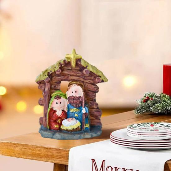 Статуэтка из смолы «Святое семейство», рождественское украшение, настольный декор, фигурка Иисуса Христа для подоконника, камина, подарок для семьи и друзей