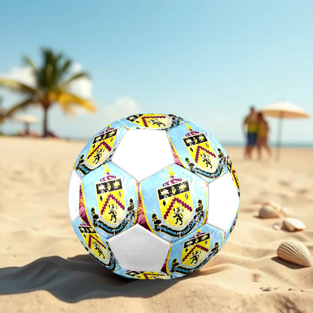 Burnley Football Club Soccer Ball, colorful, suitable for all ages, machine-stitched, PVC material, competition grade, durable and high bounce